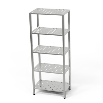 Rozsdamentes perforált 5 polcos állvány 70x70x180 cm | FORGAST