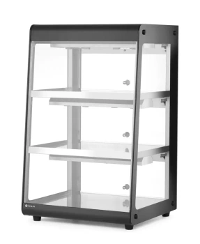 Változtatható fűtött vitrin, fekete, 230V/500 W, 120 l | HENDI 273760
