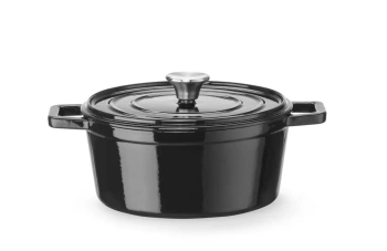 Zománcozott öntöttvas lábas, 3,7 L, fekete, 31,7x24x(M)10,5 cm | HENDI 626870