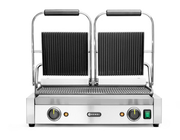 Kontaktgrill dupla, bordázott lapok, 3,6 kW | HENDI 263709