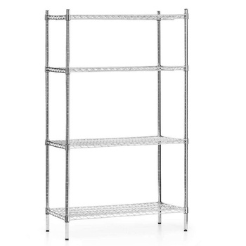 Állvány krómozott acélból, 4 polc, 91x45,5x180 cm, összecsukható | FORGAST FG15132