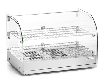 Melegen tartó vitrines szekrény, 2 szintes, 45 l, 0,8 kW | FORGAST FG09624