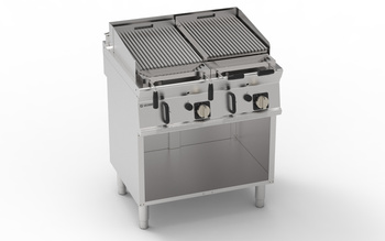 Grill lávaköves gázüzemű dupla nyitott alappal 2X 8 kW | TECNOINOX 713150