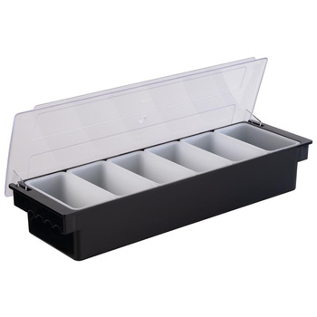 Bártartó ital-kiegészítőkhöz, 6 rekesz, 500 ml, 50x15,5x10 cm | APS 93171
