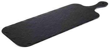 Tálca SLATE-ROCK fogantyúval, melamin, fekete, 61x20x1,5 cm | APS 84259
