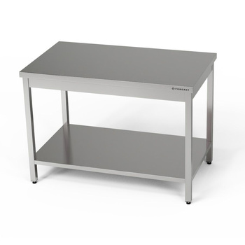 Központi rozsdamentes munkasztal polccal 160x70x85 cm | FORGAST