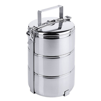 Ebédtartó rozsdamentes acélból, 2,7 l, átmérő 14 cm, 3 rekeszes | CONTACTO 4014/143