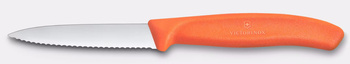 Zöldség- és gyümölcskés Swiss Classic, recés pengével, narancssárga, penge hossza 8 cm | VICTORINOX 6.7639.C1