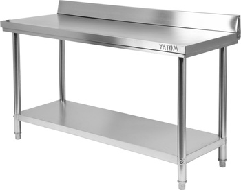 Rozsdamentes munkapad polccal 140x60x85 cm | YATO YG-09023