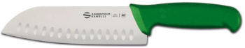 Santoku kés barázdákkal Supra colore, hossza 31 cm, zöld | AMBROGIO SANELLI S350.018G