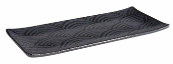 Tálca DARK WAVE, melaminból, fekete, 23x10,5x1,5 cm | APS 84905