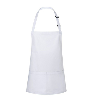 Kötény rövid Basic 75 x 60 cm zsebbel és csattal fehér | KARLOWSKY BLS 6-3-Stck
