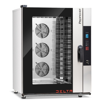 Elektromos kombi gőzpároló sütő Delta 12 GN 1/1, elektronikus vezérlés, 15,8 kW, 400 V | PROFICHEF PCD311012