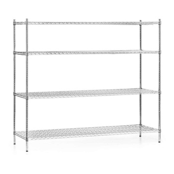 Polcrendszeri krómozott acélból, 4 polccal, összecsukható 182x61x180 cm | FORGAST FG15140