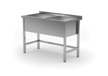 Rozsdamentes acél medence 2 medencével Profi Line, 120x60x85 cm | HENDI 813485