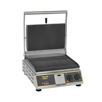 Kontakt Panini grill időzítővel, bordázott lapok, 36x24 cm, 230 V | ROLLER GRILL PREMIUM