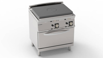 Ipari gázüzemű tűzhely TOP lappal és GN2/1 gázsütővel 16 kW | TECNOINOX 713089
