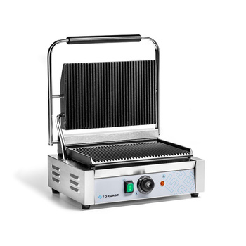 Kontakt panini grill, bordázott lapok, 2,2 kW | FORGAST FG09201