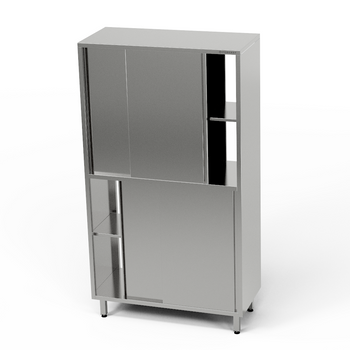 Rozsdamentes átadó szekrény, osztott 110x50x200 cm | FORGAST