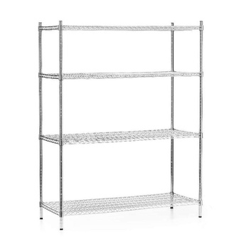 Állvány krómozott acélból, 4 polc, 122x61x180 cm, összecsukható | FORGAST FG15138