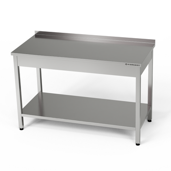 Rozsdamentes munkaasztal polccal 130x60x85 cm | FORGAST