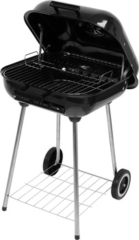 Faszenes grill kerekes állvánnyal, fedéllel, 40x45 cm-es sütőrács | LUND 99904