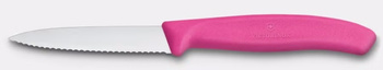 Zöldség- és gyümölcskés Swiss Classic, recézett pengével, 8 cm, rózsaszín | VICTORINOX 6.7636.L115
