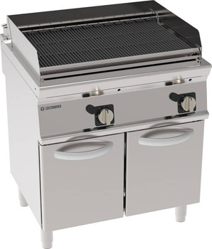 Vízgrill gázüzemű öntöttvas ráccsal zárt alapon 72x45 cm | TECNOINOX 713050