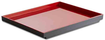 Tálca ASIA PLUS GN 1/2 melaminból, piros-fekete, 32.5x26.5x3 cm | APS 15456
