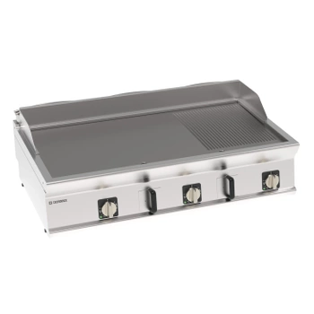 Elektromos grilllap, 2/3 sima, 1/3 bordázott 120 cm, 400V Tecno74 | TECNOINOX 716202